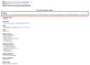 Magento Payment Transaction Failed Reminder