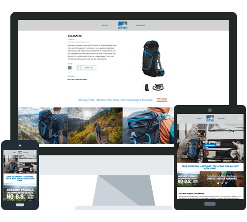 New Website for Backpack Company