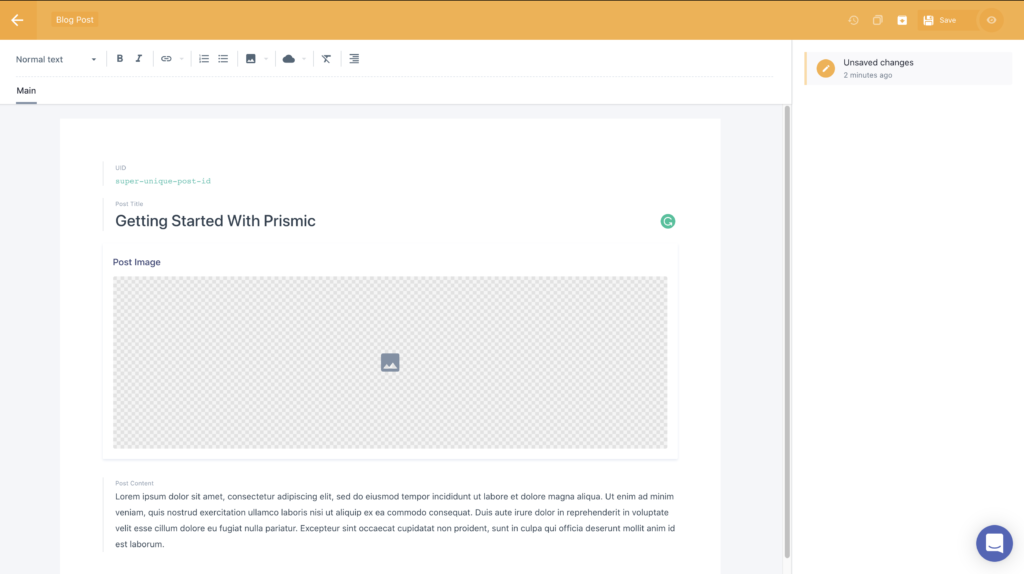 Create a new blog post