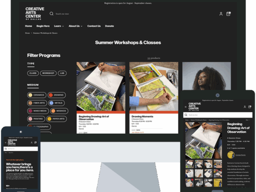 Shopify Website for an Arts Center