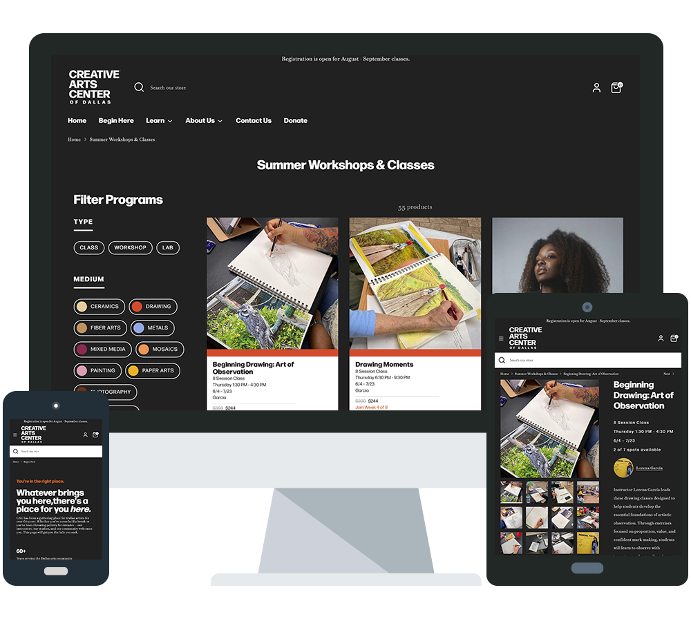 creative-arts-center Creative Arts Center Shopify Website